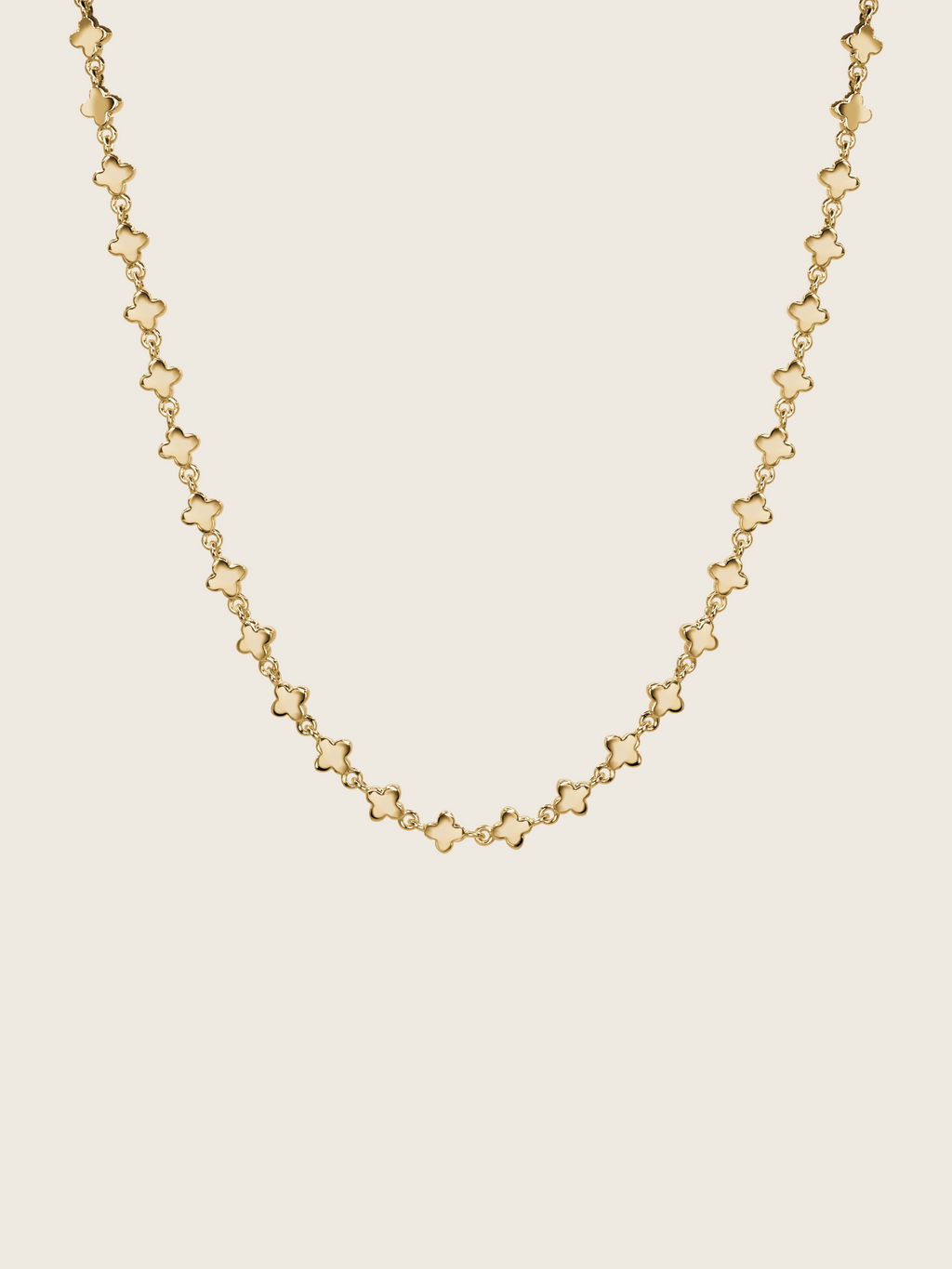 Micro Hydrangea necklace 14k gold plated brass with delicate flower shaped chain links