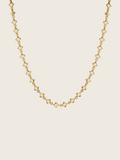 Micro Hydrangea necklace 14k gold plated brass with delicate flower shaped chain links
