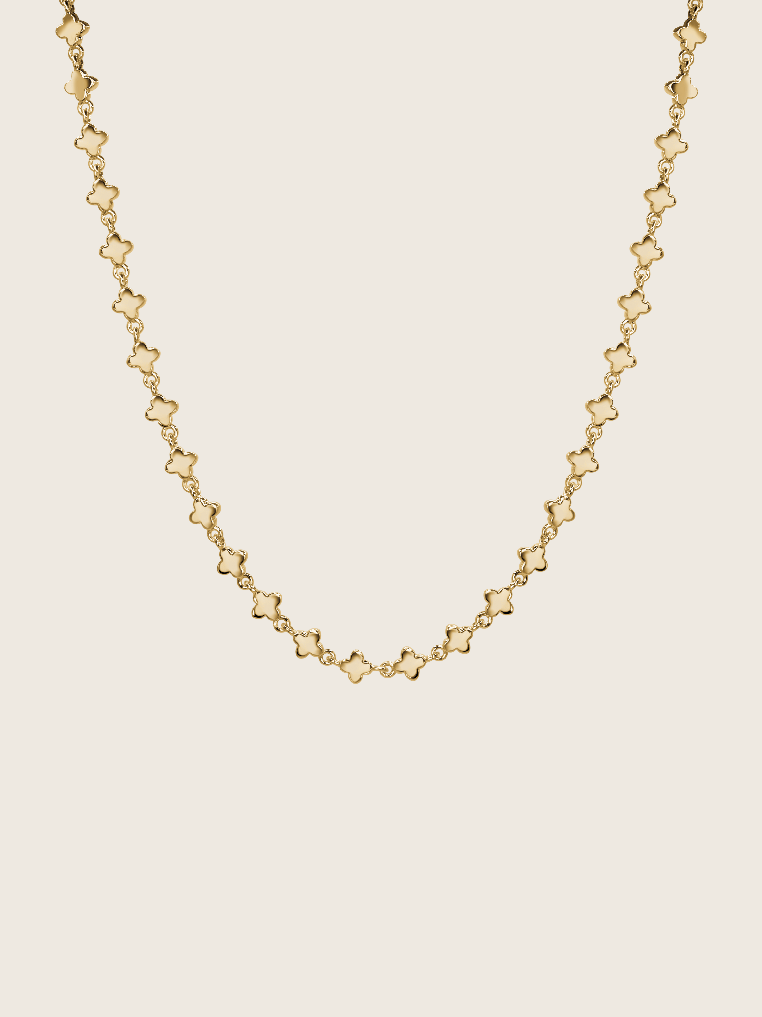 Micro Hydrangea necklace 14k gold plated brass with delicate flower shaped chain links