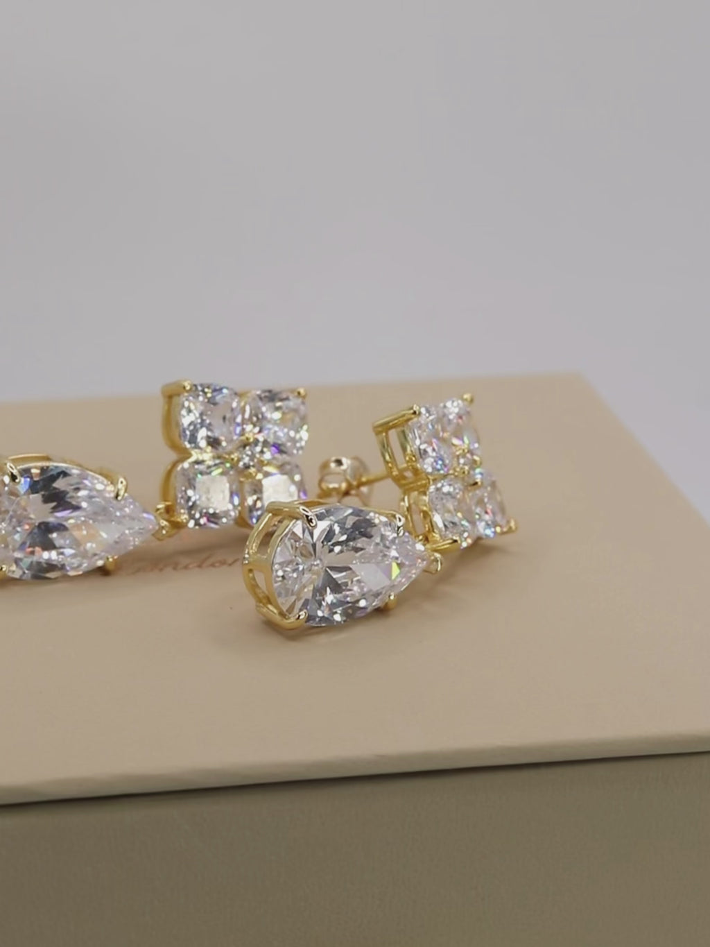 Crystal Hydrangea Pear Drop Earrings