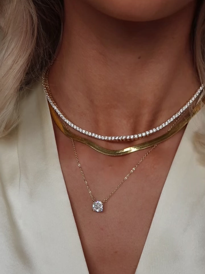 Regina Princess Square Cut Necklace