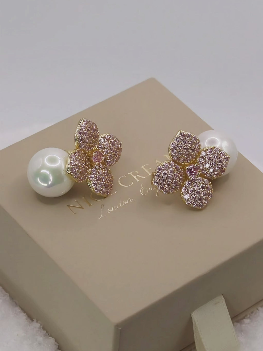 Hydrangea Earrings - Light Pink