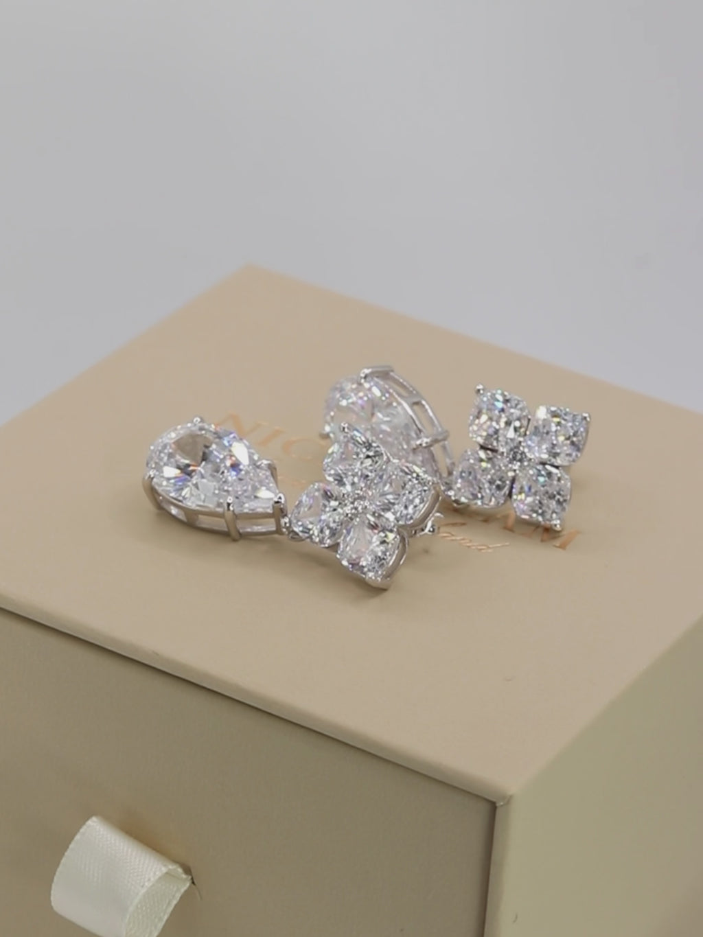 *PRE-ORDER FOR EST. 31ST AUGUST* Crystal Hydrangea Pear Drop Earrings