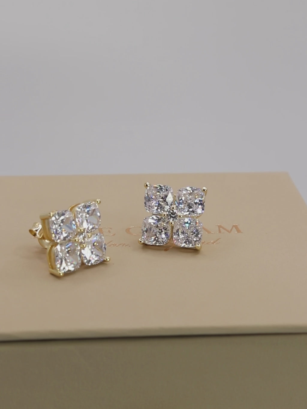 Crystal Hydrangea Stud Earrings