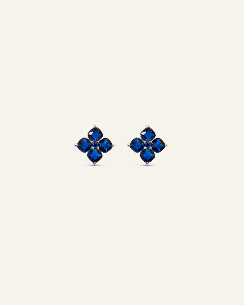 Mini Crystal Hydrangea Stud Earrings - Blueberry