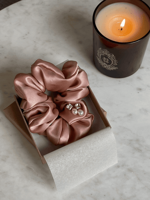 Luxe Pure Silk Hair Scrunchie - Peony