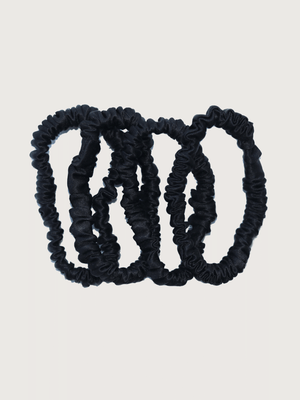 Black Privé Pure Silk Hair Scrunchies