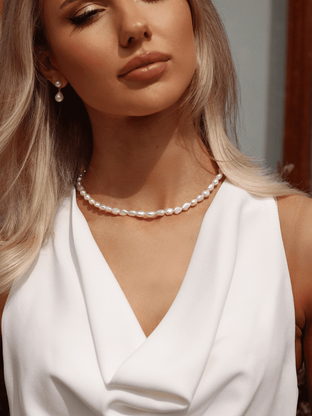 Blair Double-Pearl Drop Earrings