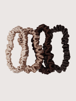 Chocolate Skinny Privé Pure Silk Hair Scrunchies
