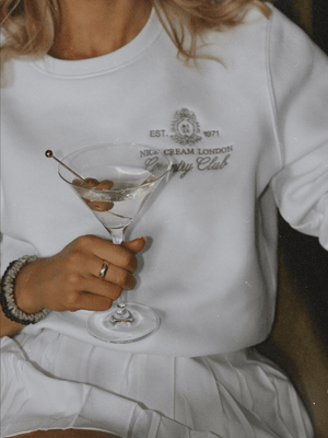 Country Club Crew Neck Sweater - Tennis White