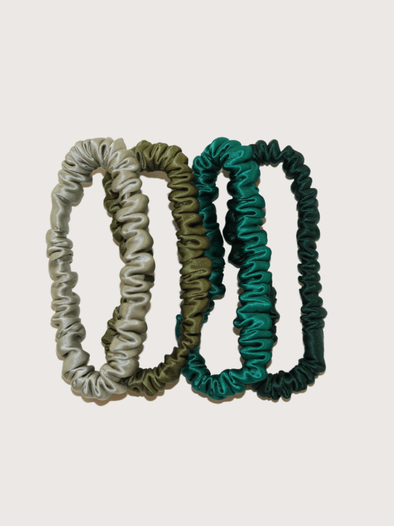 Lawn Tennis Silk Skinny Scrunchies