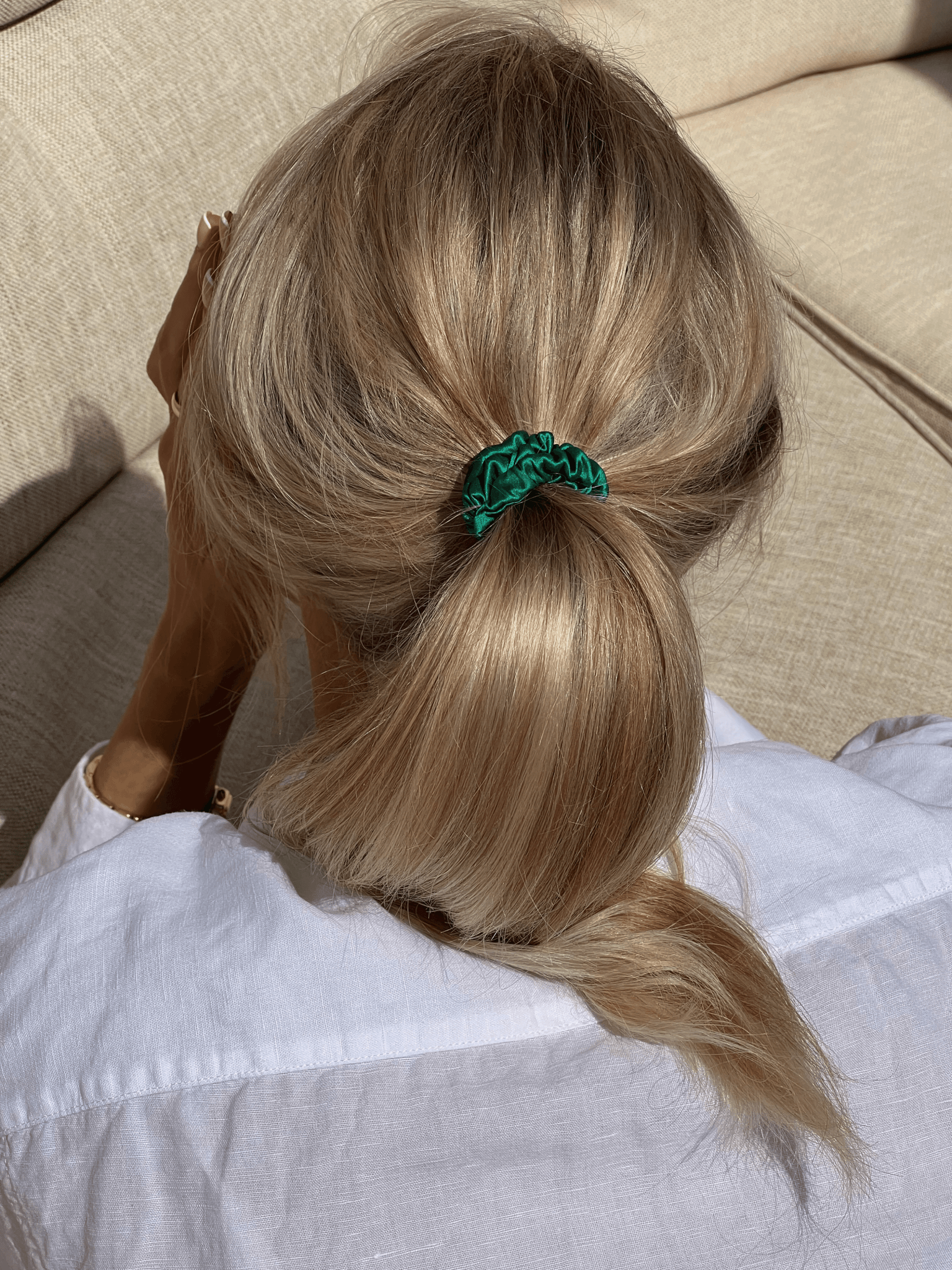 Lawn Tennis Silk Skinny Scrunchies