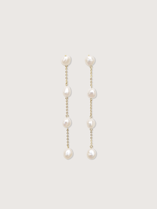 LEAH Freshwater Pearl 18K Gold Plated Drop Earrings