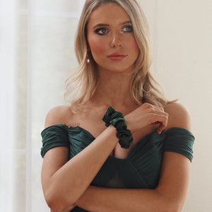 *LIMITED EDITION* Luxe Pure Silk Hair Scrunchie - Emerald - Nice Cream London