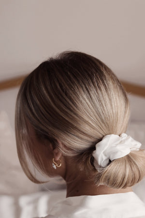 Luxe Pure Silk Hair Scrunchie - Ivory - Nice Cream London