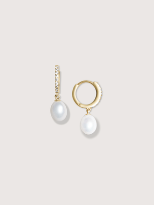 OPHELIA Sparkly Pearl 18K Gold Plated Earrings - Nice Cream London