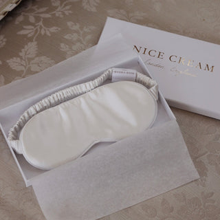 Privé Silk Eye Sleep Mask - Ivory - Nice Cream London