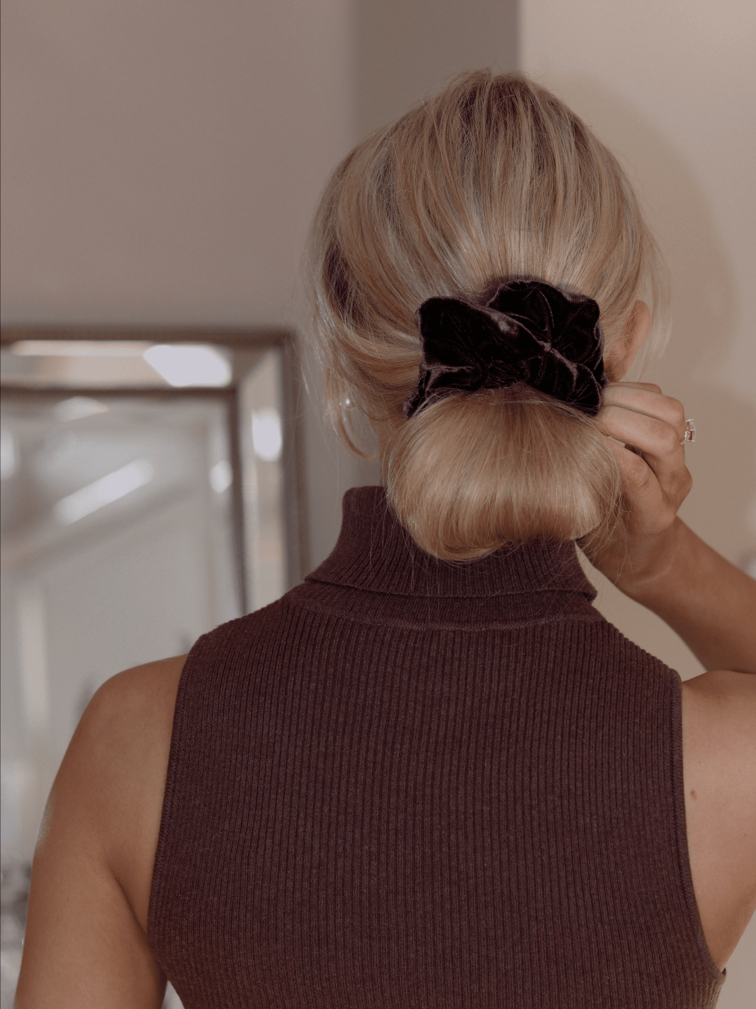 Silk Velvet Scrunchie - Hot Cocoa - Nice Cream London