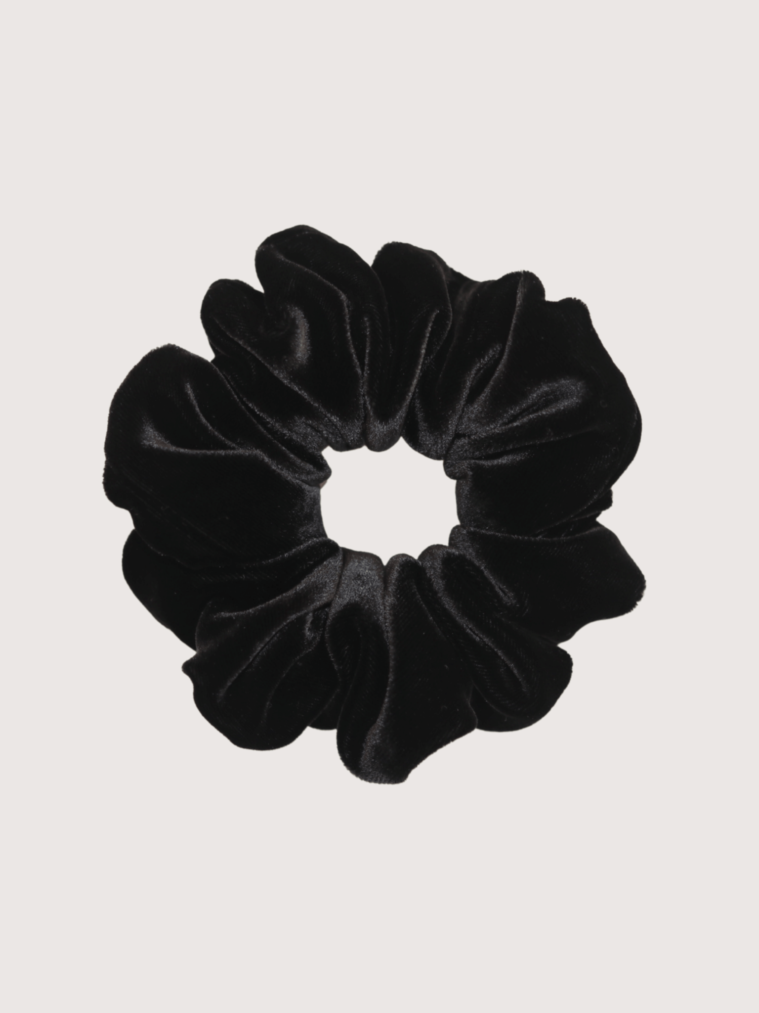 Silk Velvet Scrunchie - Rich Black - Nice Cream London